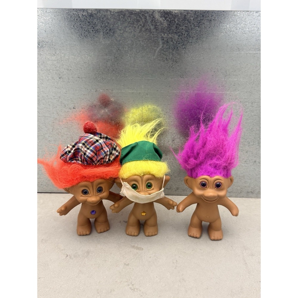 Vintage 90s Troll Doll Lot Russ Ace Novelty Treasure Star Jewel Surgeon